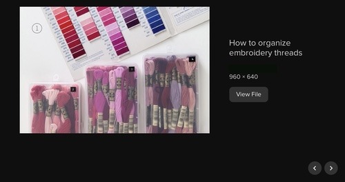 Image of a web search result. The left shows a picture of embroidery thread. The right reads "How to organize embroidery threads"
